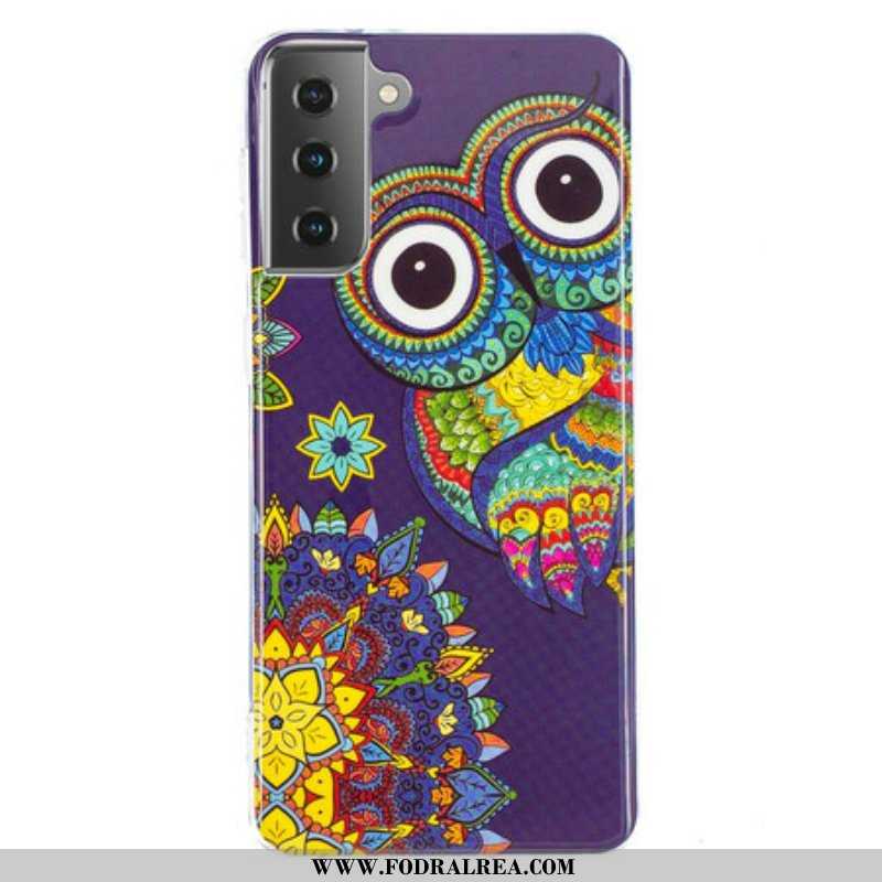 Skal Samsung Galaxy S21 5G Fluorescerande Uggla Mandala