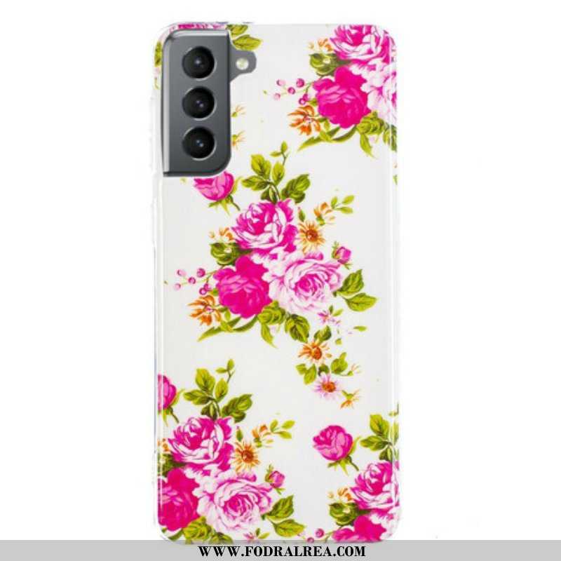 Skal Samsung Galaxy S21 FE Fluorescerande Liberty Flowers