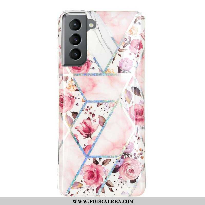 Skal Samsung Galaxy S21 FE Marmorerade Blommor