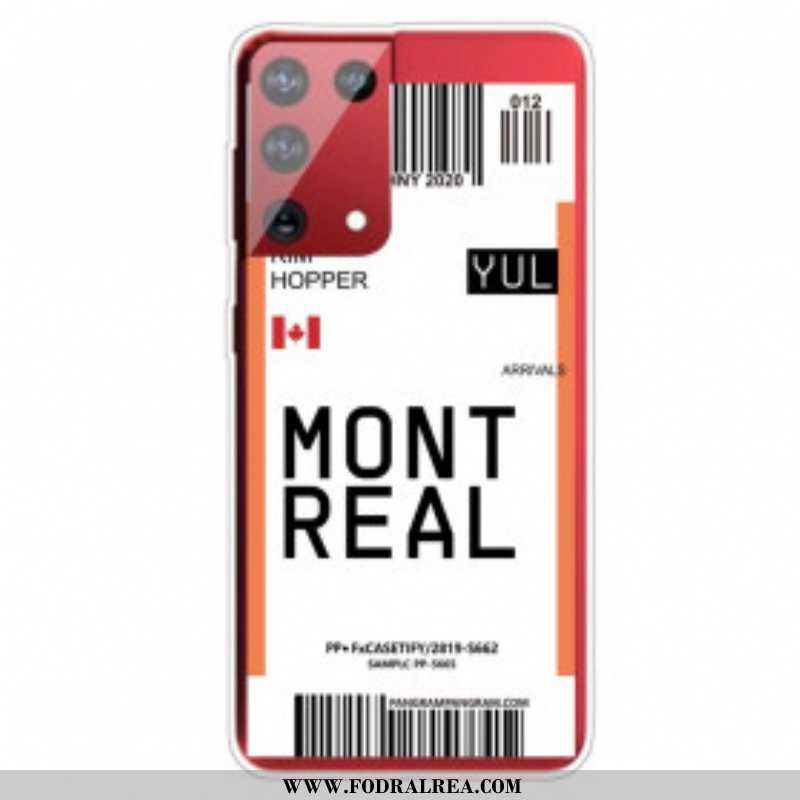 Skal Samsung Galaxy S21 Ultra 5G Boardingkort Till Montreal