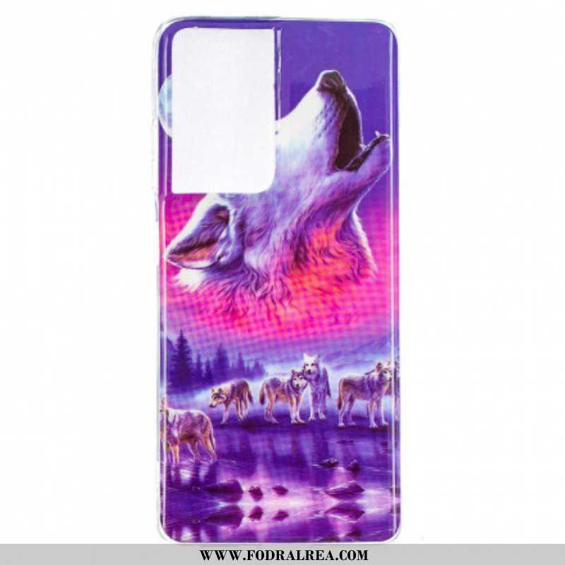 Skal Samsung Galaxy S21 Ultra 5G Fluorescerande Wolf Series