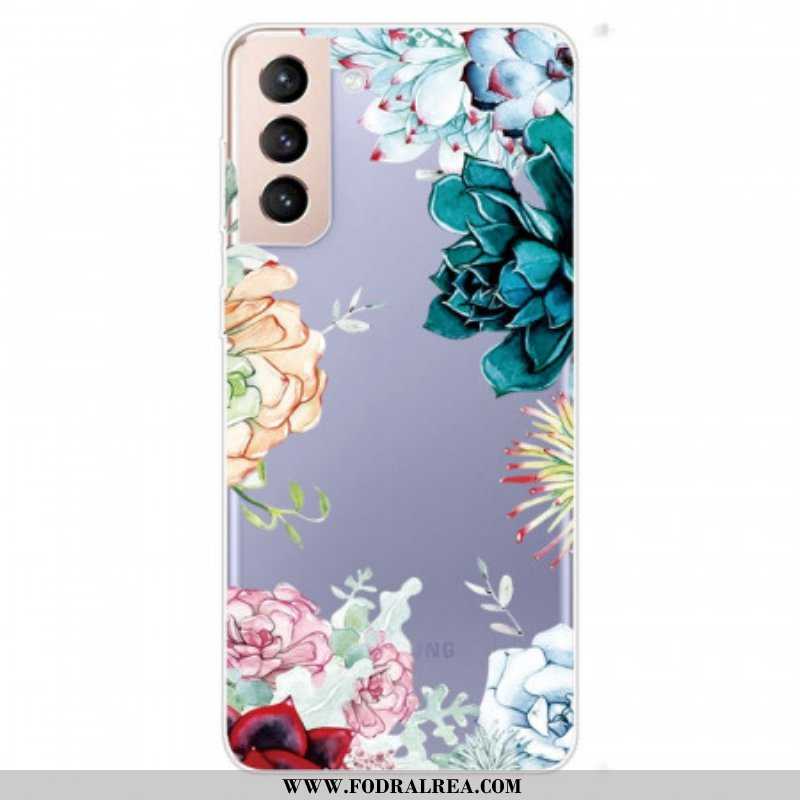 Skal Samsung Galaxy S22 5G Sömlös Akvarell Blommor