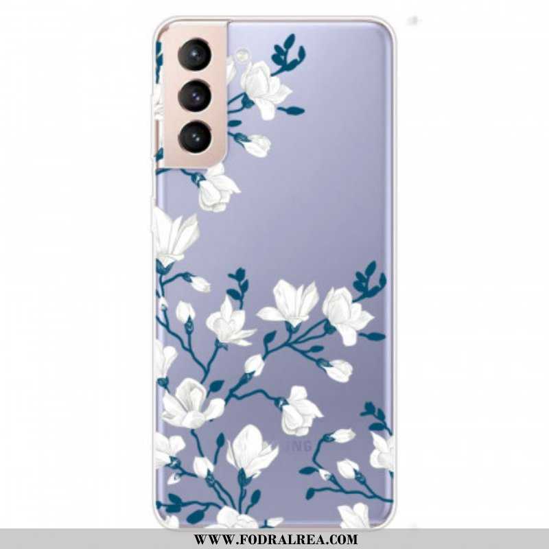 Skal Samsung Galaxy S22 5G Sömlösa Vita Blommor