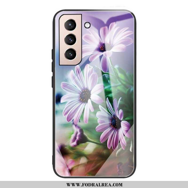 Skal Samsung Galaxy S22 Plus 5G Realistiska Blommor I Härdat Glas