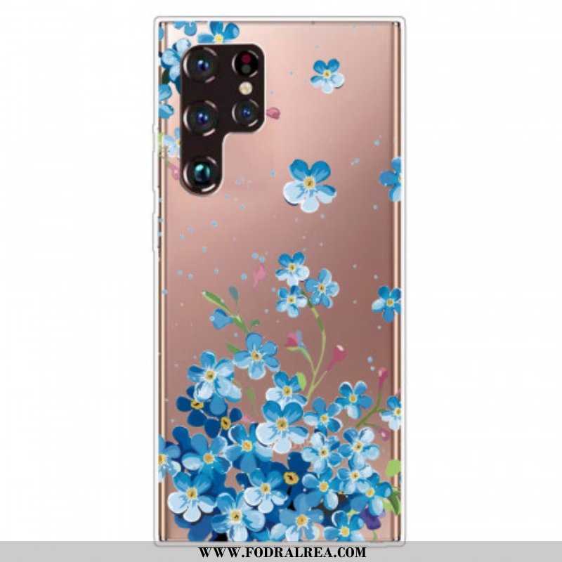 Skal Samsung Galaxy S22 Ultra 5G Blå Blommor