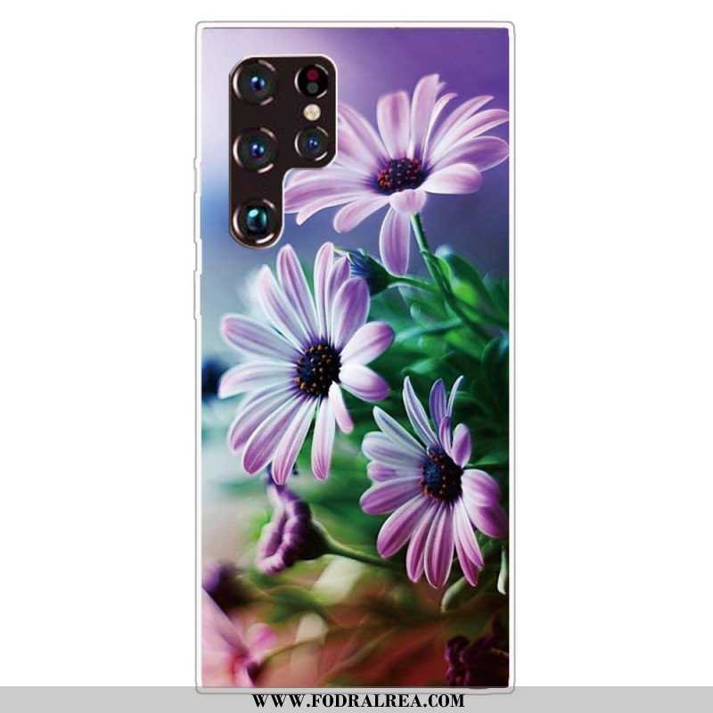 Skal Samsung Galaxy S22 Ultra 5G Realistiska Blommor