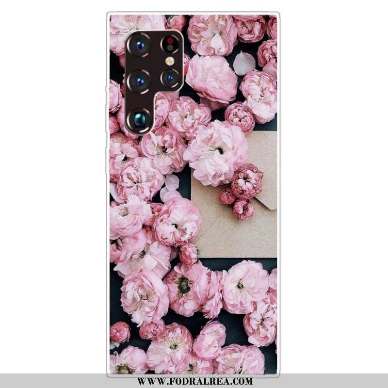 Skal Samsung Galaxy S22 Ultra 5G Rosa Blommor