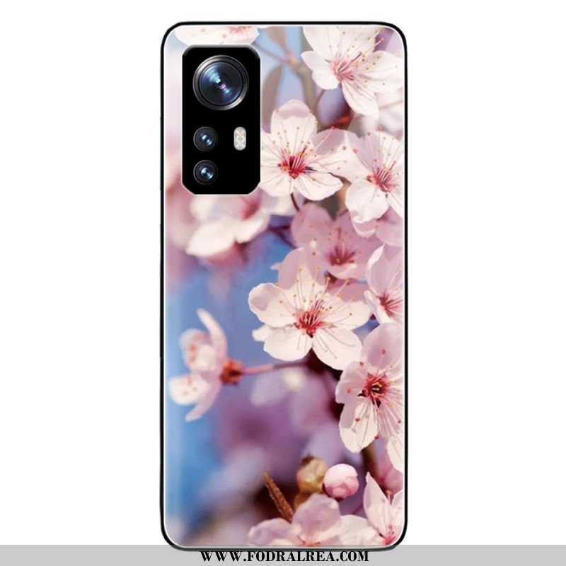 Skal Xiaomi 12 / 12X Realistiska Blommor I Härdat Glas