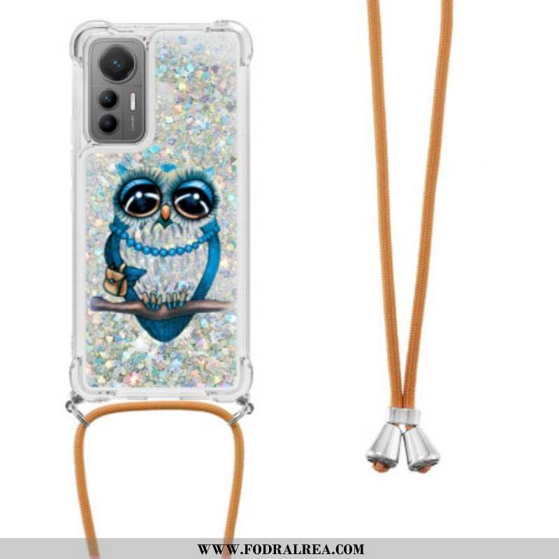 Skal Xiaomi 12 Lite Med Snodd Paljett Dragsko Mrs. Owl