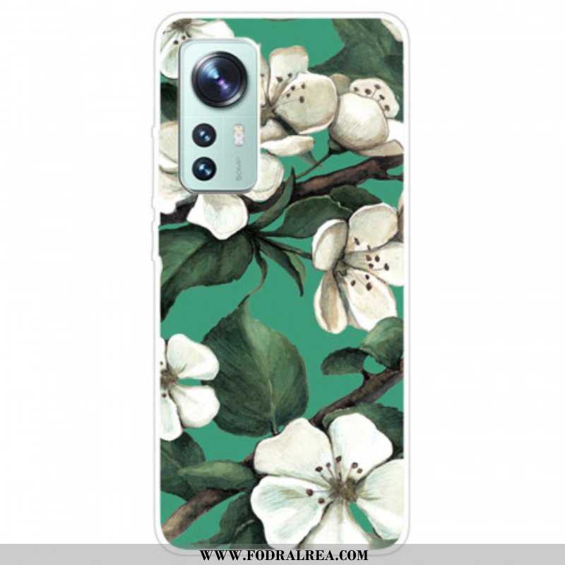 Skal Xiaomi 12 Pro Silikon Vita Blommor