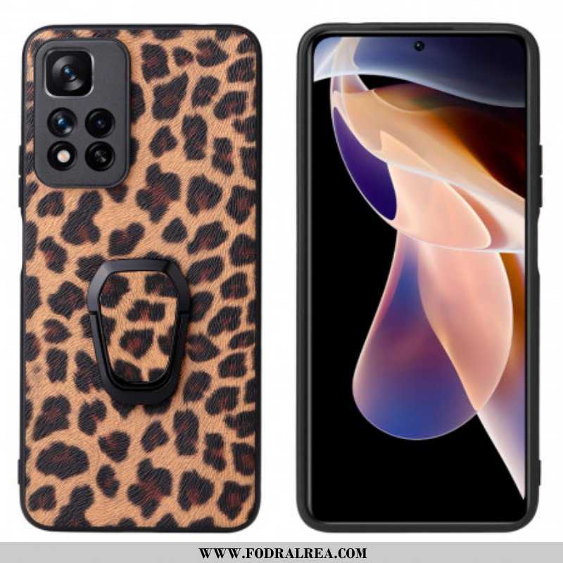 Skal Xiaomi Redmi Note 11 Pro Plus 5G Ringstöd I Leopardstil