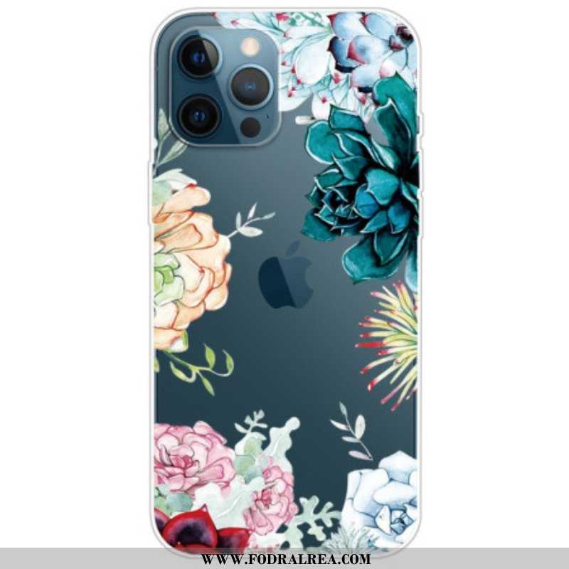 Skal iPhone 14 Pro Sömlös Akvarell Blommor