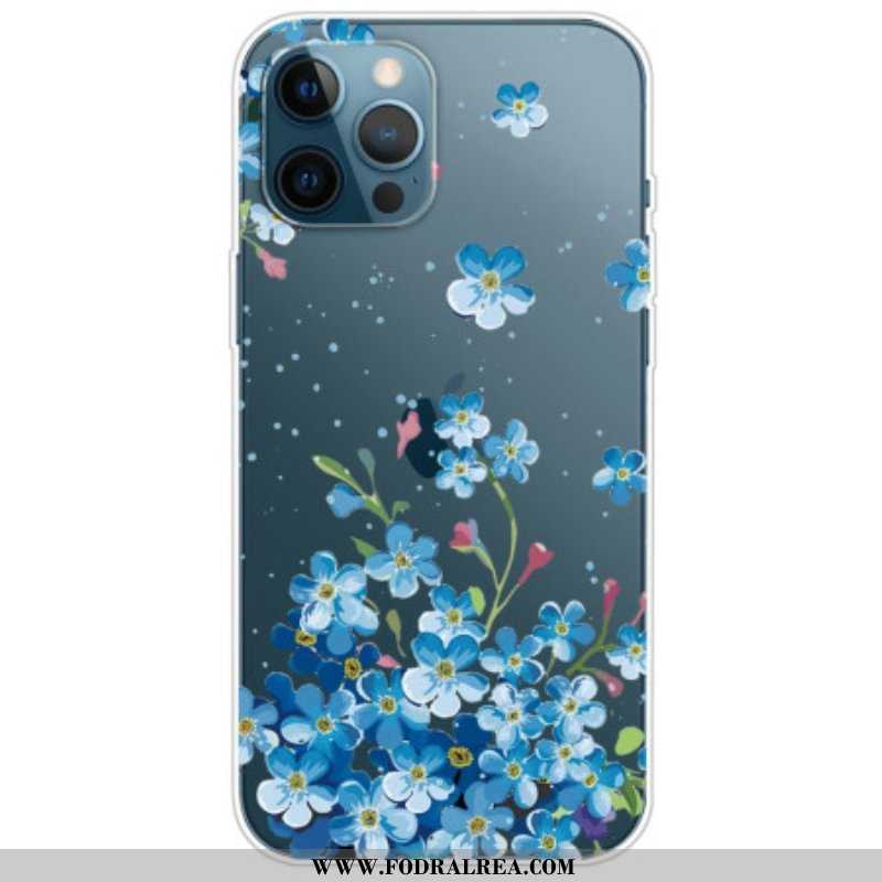 Skal iPhone 14 Pro Sömlösa Blå Blommor