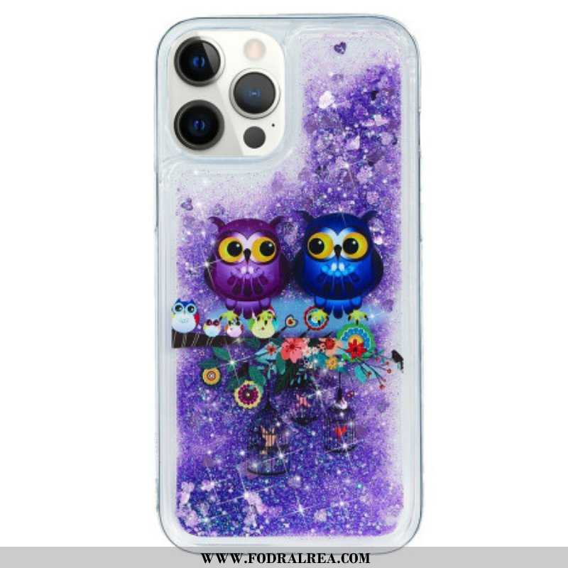 Skal iPhone 15 Pro Glitter Par Ugglor