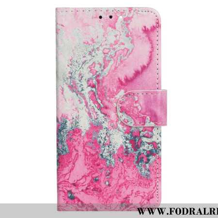 Fodral För Oppo A98 5g Rosa Och Silver Marmormönster