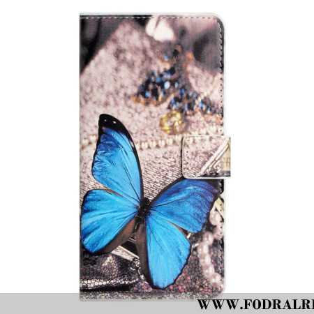 Fodral För Samsung Galaxy A15 5g Blå Fjäril