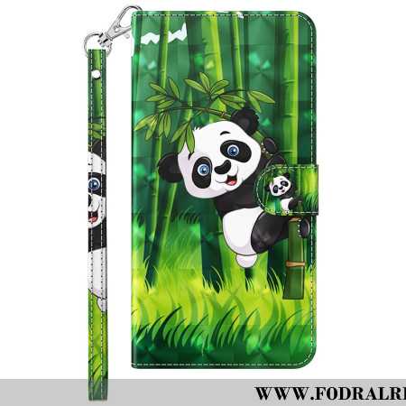 Fodral För Samsung Galaxy A15 Bambu Panda Med Rem