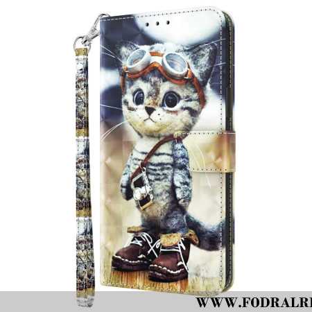 Fodral För Samsung Galaxy S24 Plus 5g Aviator Cat Med Rem