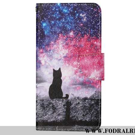 Fodral För Samsung Galaxy S24 Plus 5g Stjärnhimmel Med Snöre Cat