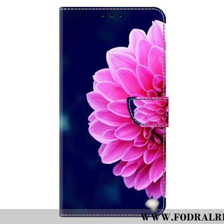 Fodral För Xiaomi 14 Pro Rosa Blomma På Blå Bakgrund