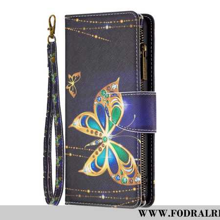 Fodral För Xiaomi Redmi Note 13 4g Rhinestone Butterflies Wallet