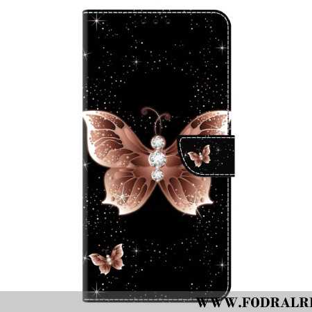 Fodral För Xiaomi Redmi Note 13 4g Rosa Diamantfjärilar