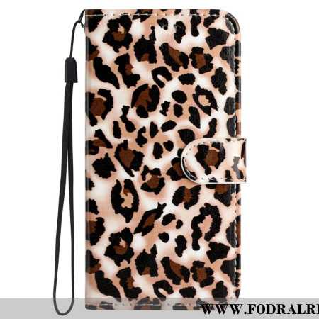 Fodral För iPhone 16 Pro Max Leopardmönster Med Rem