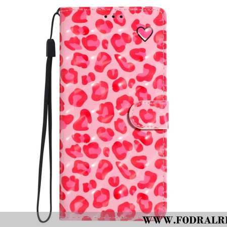 Fodral Oppo A98 5g 3d Rosa Leopard Med Rem