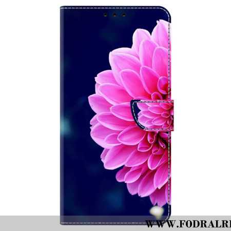 Fodral Samsung Galaxy A55 5g Rosa Blomma På Blå Bakgrund