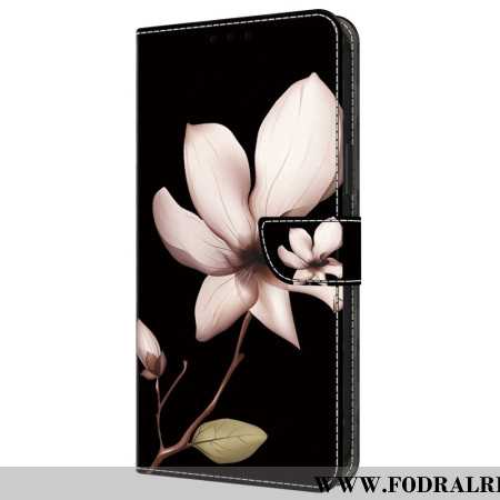 Fodral Samsung Galaxy A55 5g Rosa Blommor På Svart Bakgrund