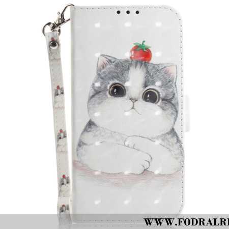 Fodral Samsung Galaxy S24 Fe Katt Och Jordgubbe Med Rem