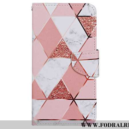 Fodral Xiaomi Redmi Note 13 4g Rosa Marmor Och Guldrem