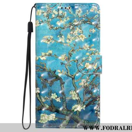 Fodral iPhone 16 Plus Aprikosblommor Med Rem