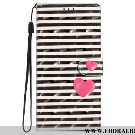 Fodral iPhone 16 Stripes And Hearts Strap