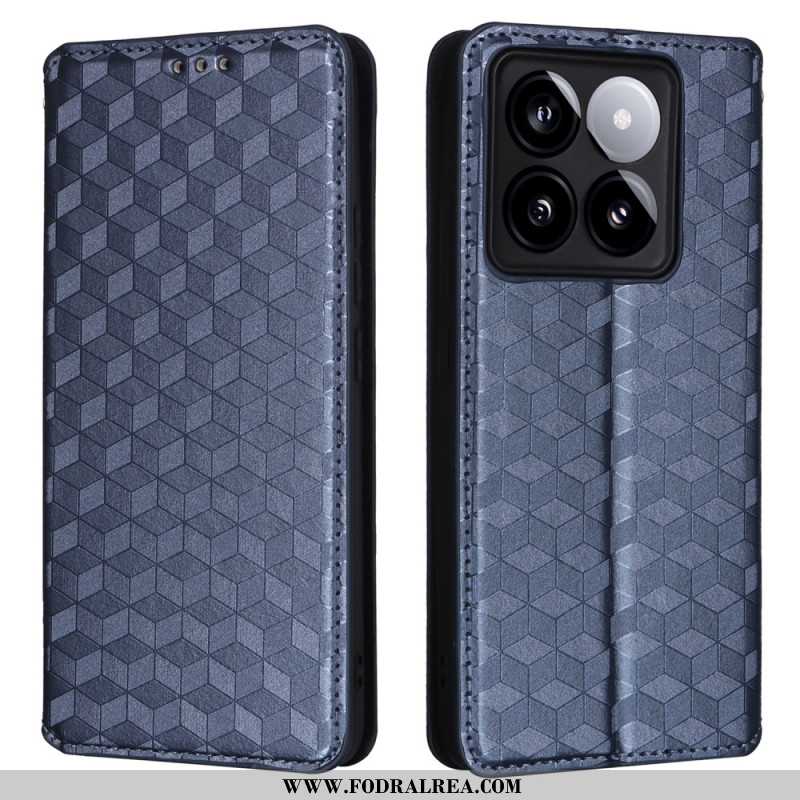 Folio-fodral Xiaomi 14t Pro 3d-kuber