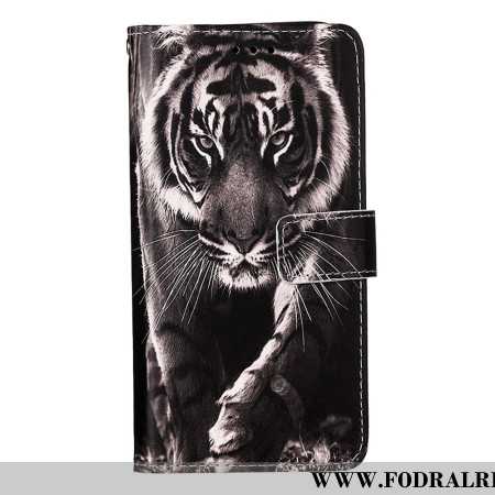 Läderfodral Oppo Reno 11 5g Telefonfodral Tiger Med Rem