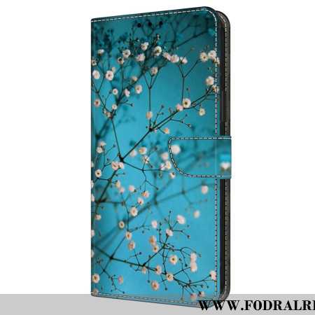 Läderfodral Samsung Galaxy A16 5g Telefonfodral Blommande Grenar