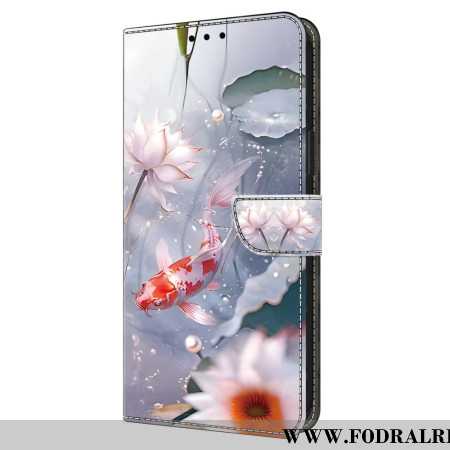 Läderfodral Samsung Galaxy A16 5g Telefonfodral Blommor Och Fiskar