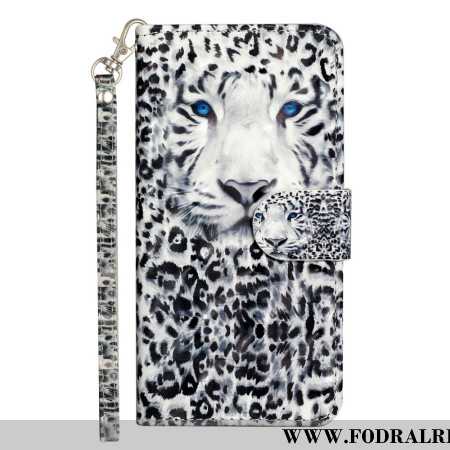 Läderfodral Xiaomi 14t Pro Telefonfodral Leopardmönster Med Rem