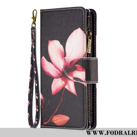 Läderfodral Xiaomi Redmi Note 13 5g Telefonfodral Lotus Strap Wallet