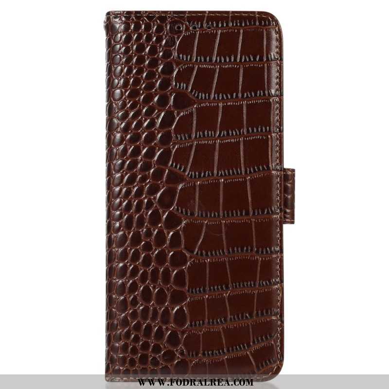 Läderfodral Xiaomi Redmi Note 13 Pro 4g Telefonfodral Crocodile Design Rfid Blocking Technology