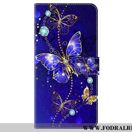 Läderskal Fodral Samsung Galaxy A15 Diamantfjäril