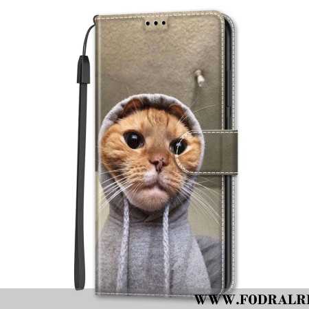 Läderskal Fodral Samsung Galaxy S24 5g Yo Cat With Lanyard