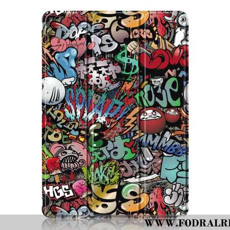 Samsung Galaxy Tab S9 Graffiti Transparent Rygg Stylus Hållare