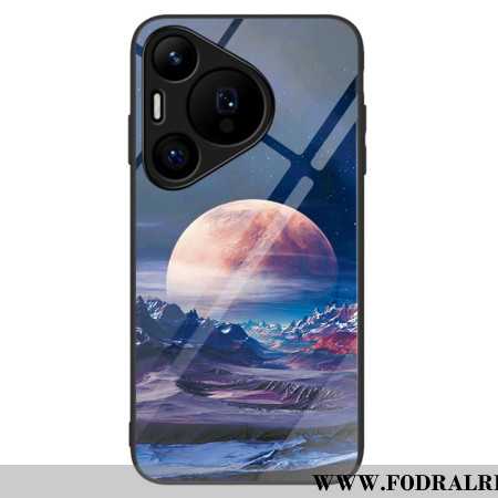 Skal För Huawei Pura 70 Vit Planet Härdat Glas