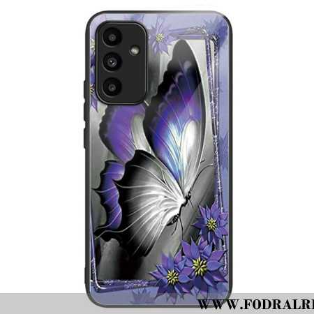 Skal För Samsung Galaxy A15 Lila Fjärilshärdat Glas