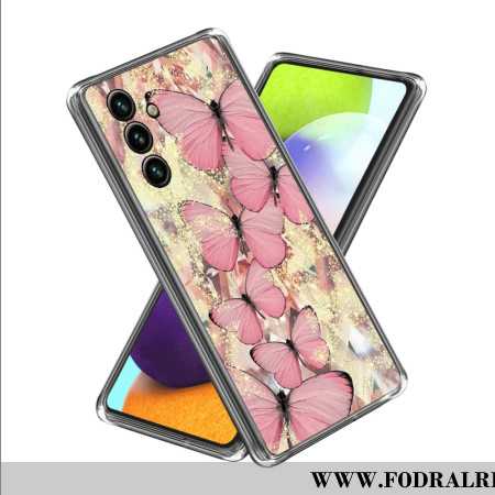 Skal För Samsung Galaxy A15 Rosa Fjärilar