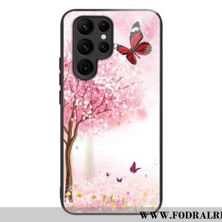 Skal För Samsung Galaxy S24 Ultra 5g Körsbärsblommor I Härdat Glas