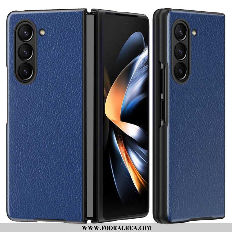 Skal För Samsung Galaxy Z Fold 6 Litchi Konstläder