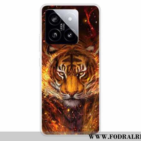 Skal För Xiaomi 14 Tiger I Lågor